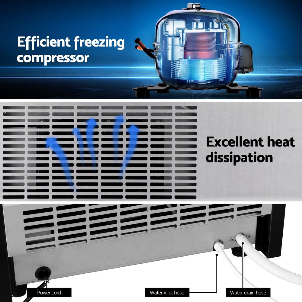 45kg Commercial Ice Maker Machine Stainless Steel Ice Cube Maker
