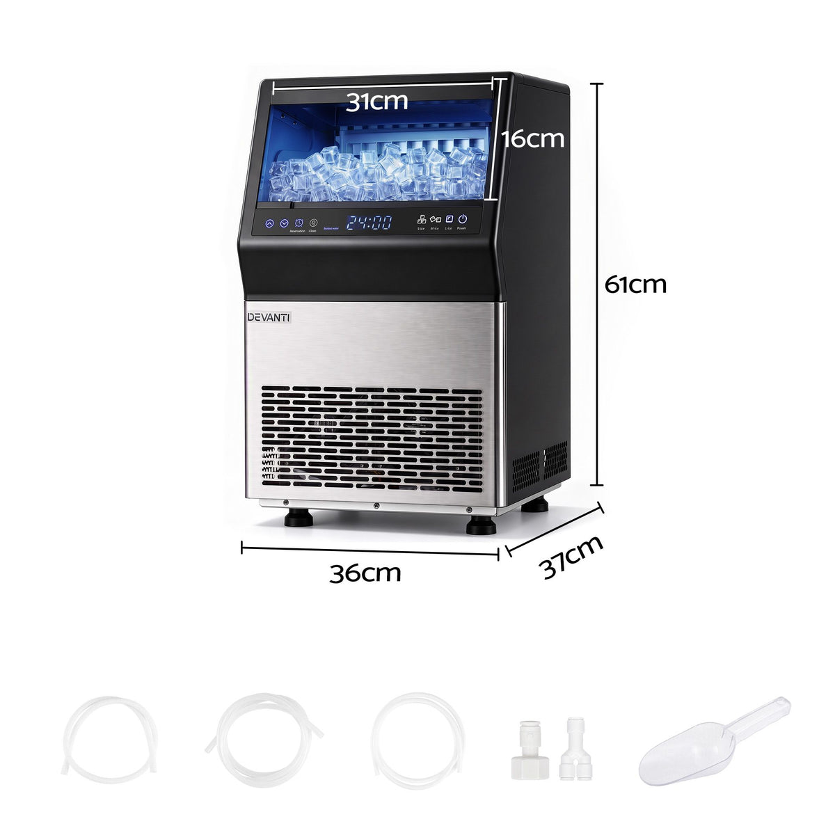 Devanti 35kg Commercial Ice Maker Freestanding Ice Cube Machine