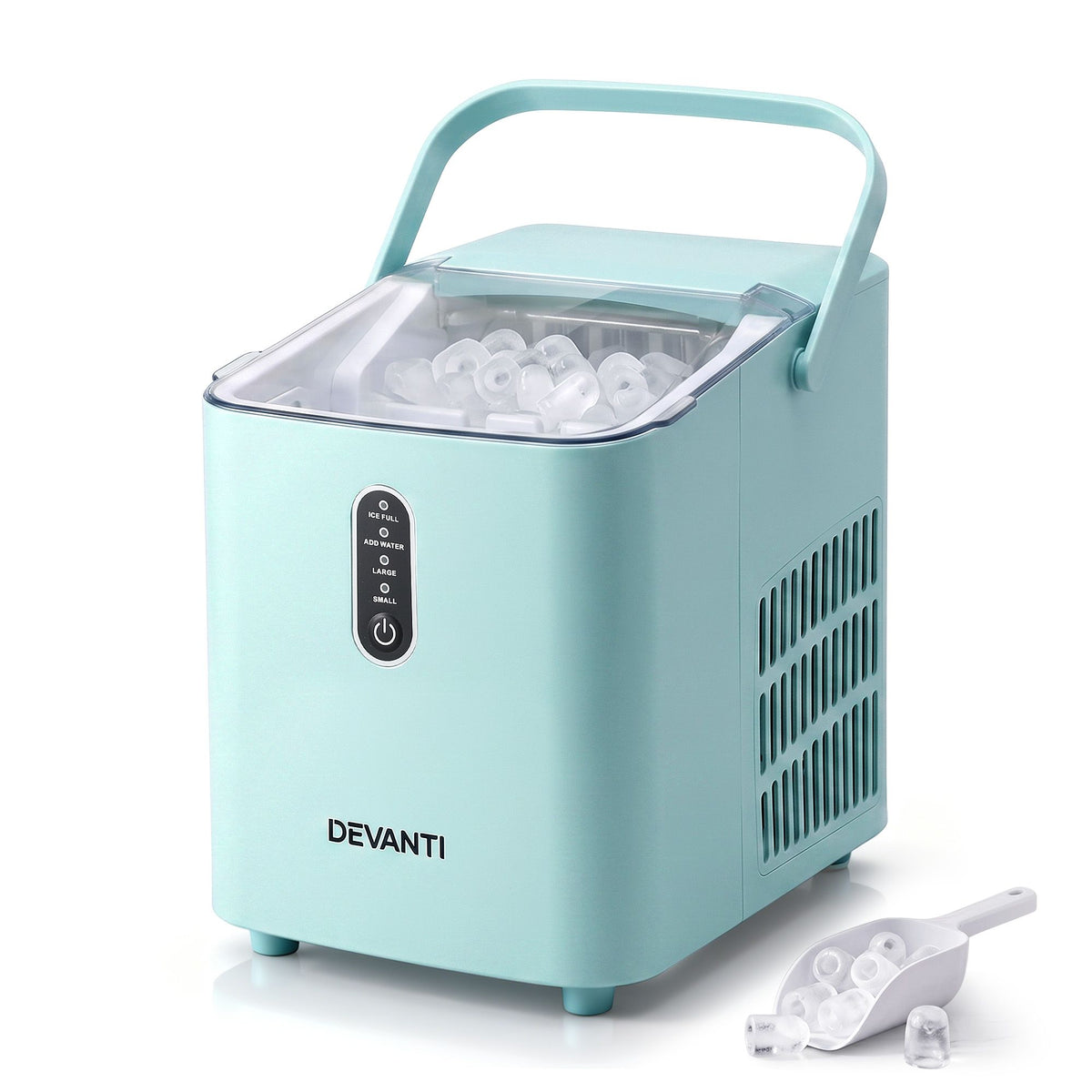 Devanti Ice Maker 12kg/24H, Portable Countertop Bullet Ice Machine Green