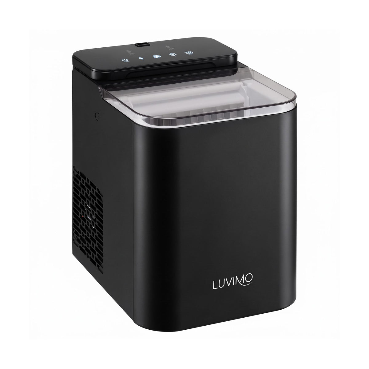 LUVIMO 15kg Ice Maker Machine Benchtop 9.5 Min Ice Cubes Self Cleaning Black