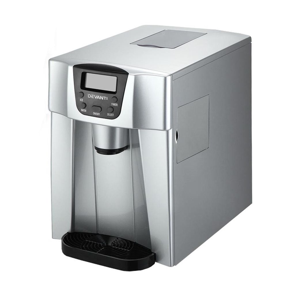 2L Portable Ice Cuber Maker & Water Dispenser - Silver