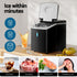 Portable Ice Maker 3L 15kg per Day Benchtop 9 Cubes 6min 3 Sizes Black