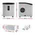 Portable Ice Maker – 15kg/Day, 9 Cubes in 6–13 Mins, 3 Sizes, Timer, Silver