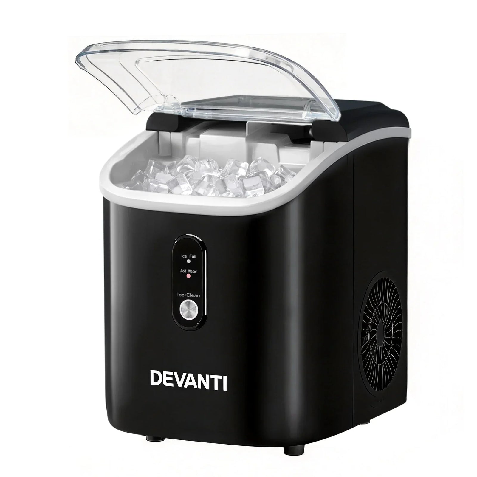 15kg Nugget Ice Maker Machine Countertop Portable Ice Maker Fast Ice Black