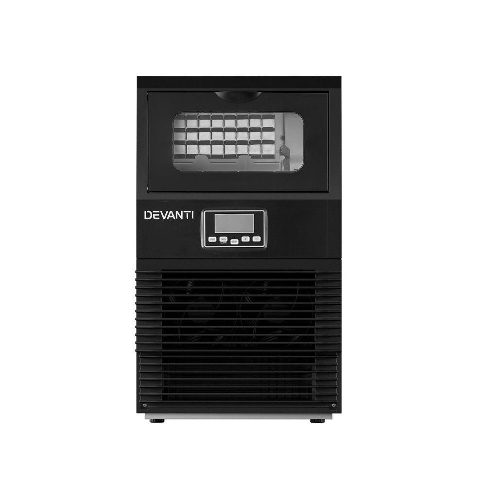 30kg Commercial Ice Maker Machine 32 Cubes/Cycle LED Self Clean Black
