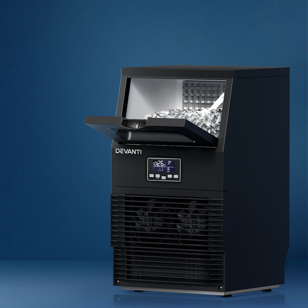 30kg Commercial Ice Maker Machine 32 Cubes/Cycle LED Self Clean Black