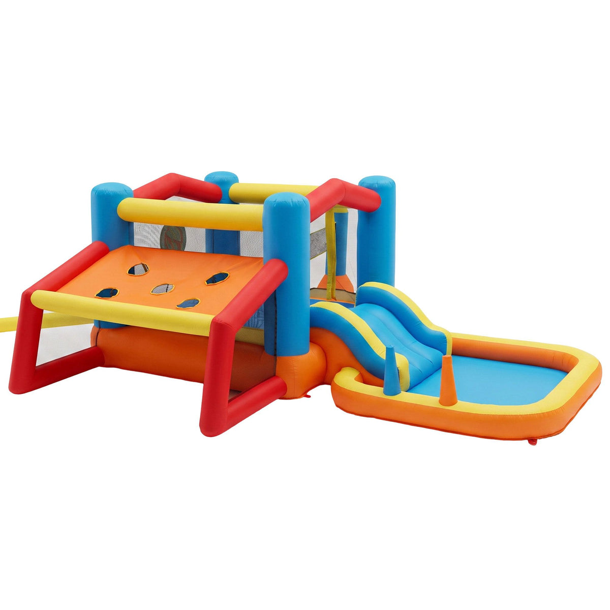 Inflatable Kids Pool Play Park Jumping Castle Volleyball Net with Blower Balls 4mx4.37m