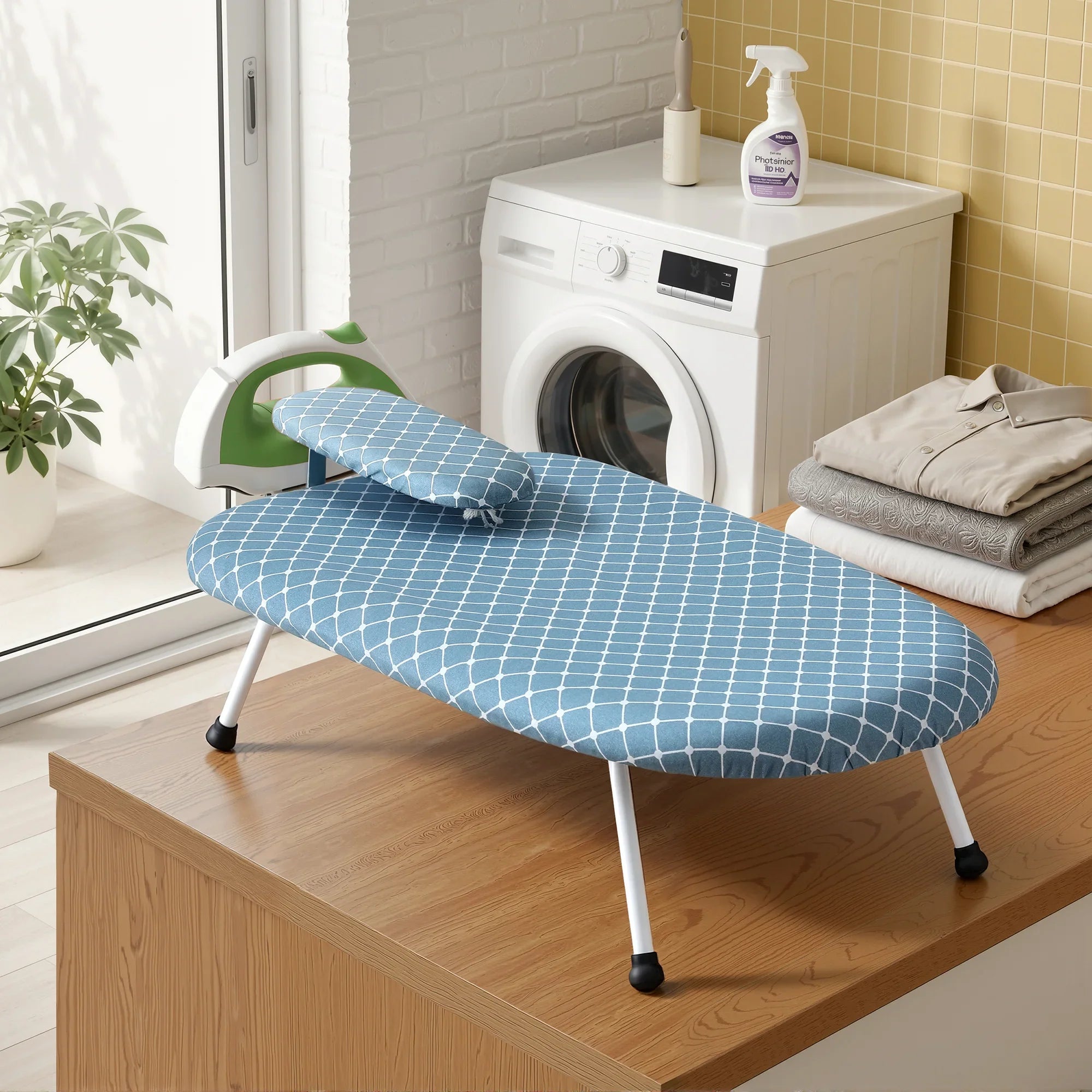 Tabletop Ironing Board with Small Ironing Boards with Folding Legs Blue