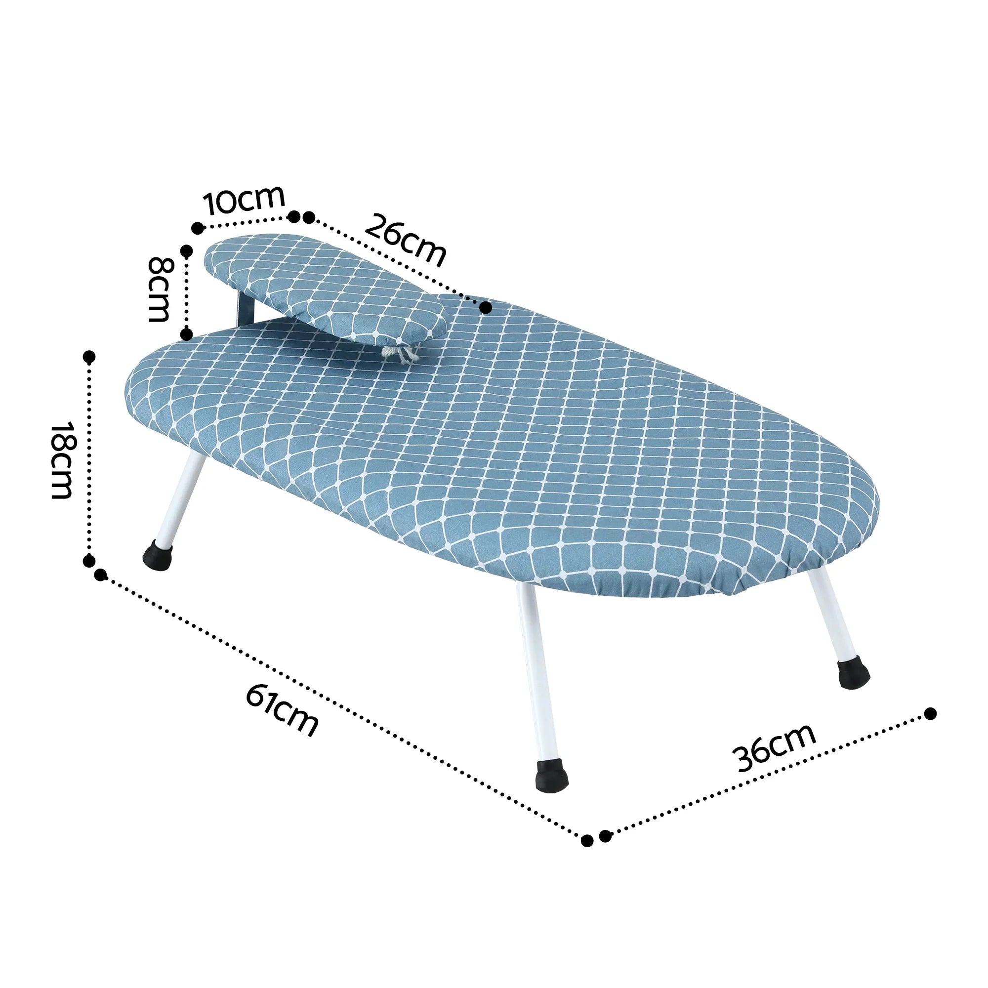 Tabletop Ironing Board with Small Ironing Boards with Folding Legs Blue