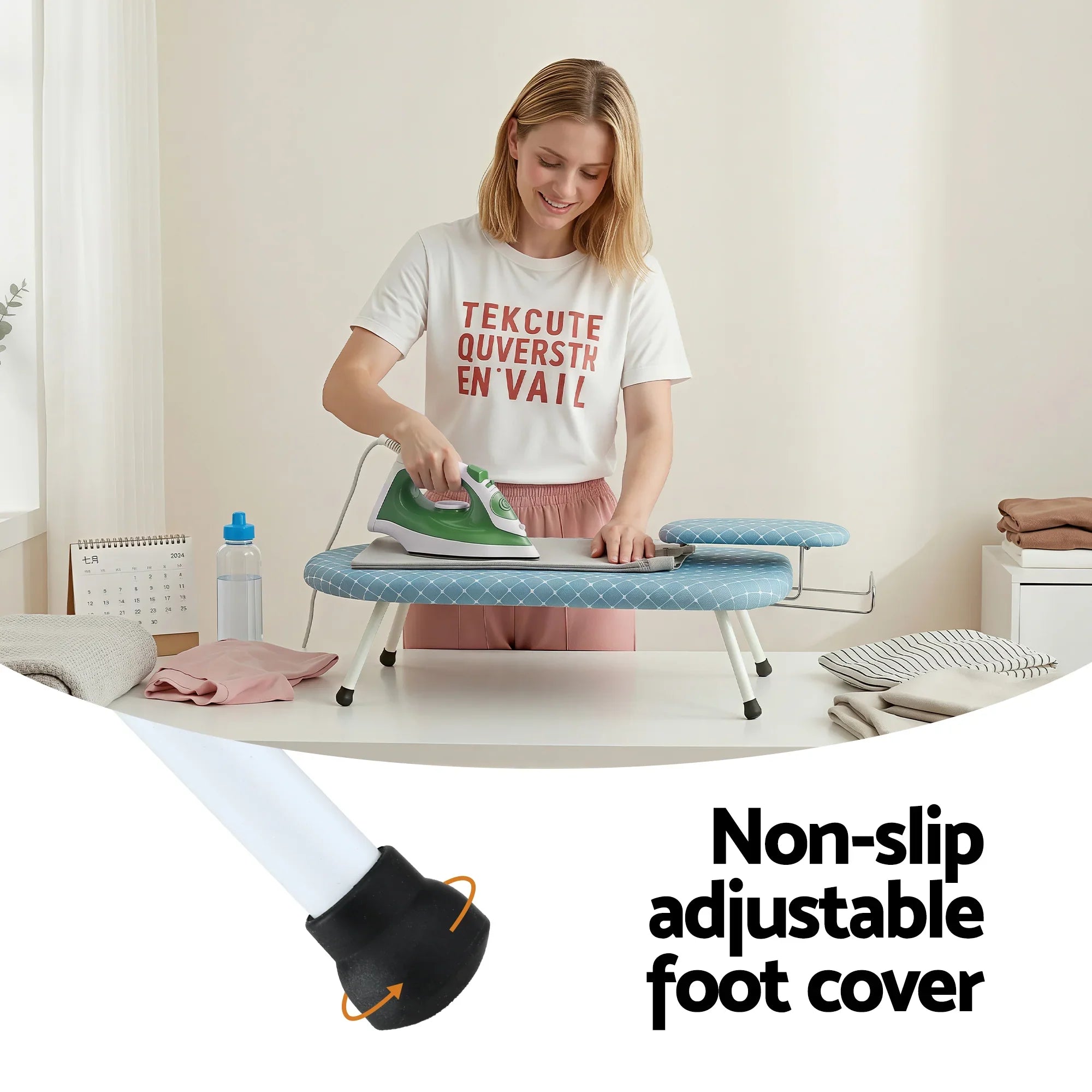 Tabletop Ironing Board with Small Ironing Boards with Folding Legs Blue