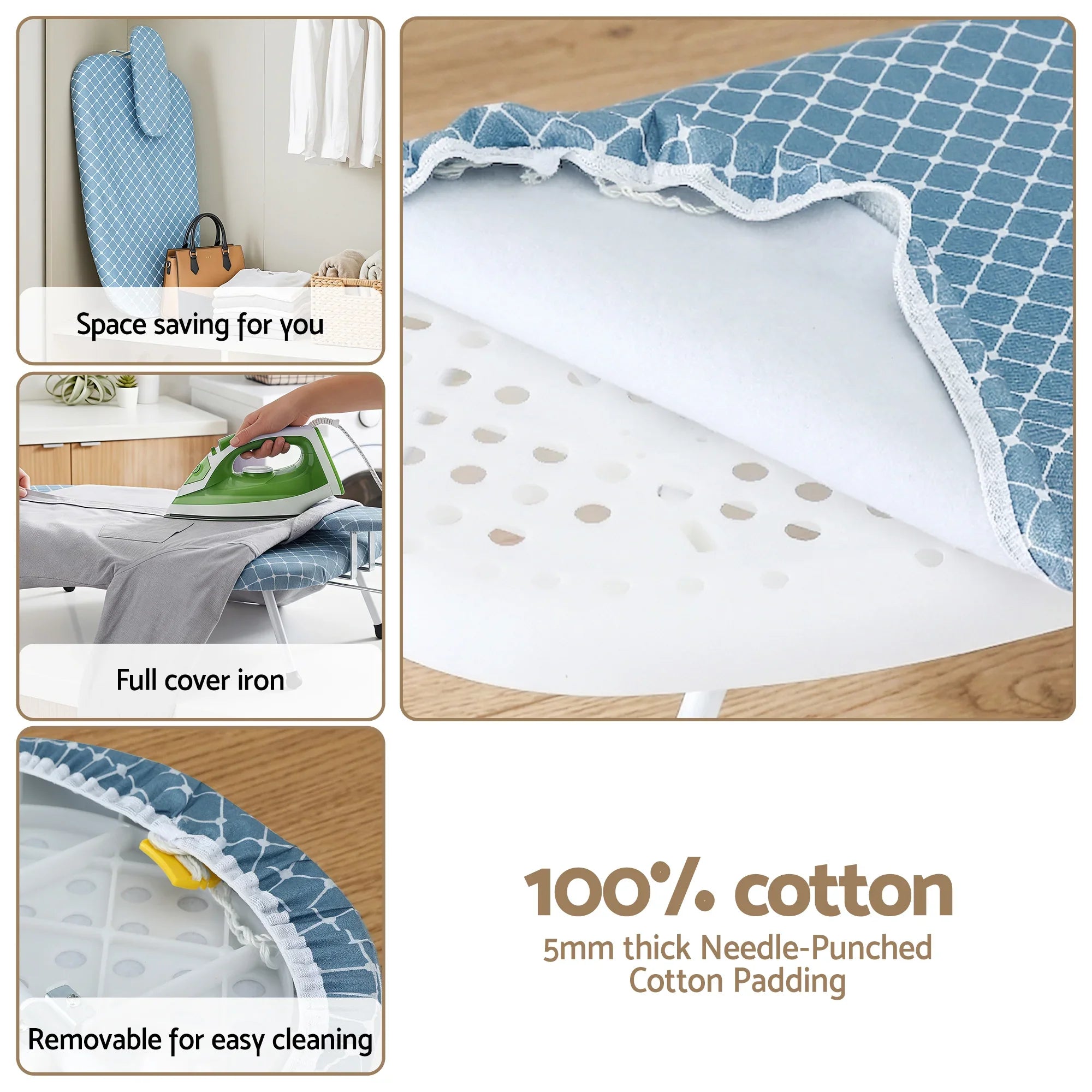 Tabletop Ironing Board with Small Ironing Boards with Folding Legs Blue