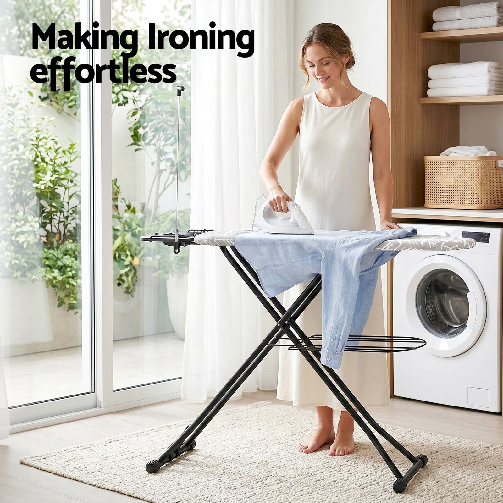 Foldable Ironing Board – Heavy‑Duty Steel, 7‑Level Height, Mesh Base, 20kg