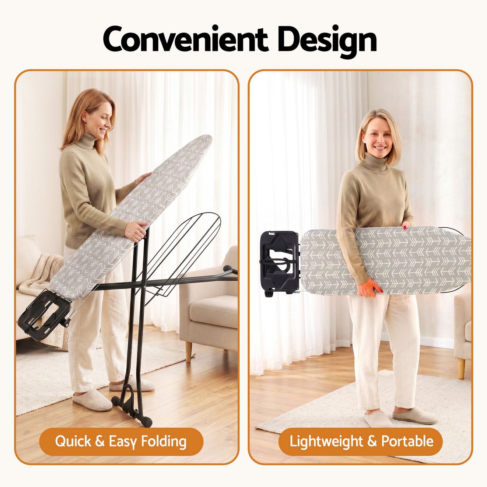 Foldable Ironing Board – Heavy‑Duty Steel, 7‑Level Height, Mesh Base, 20kg