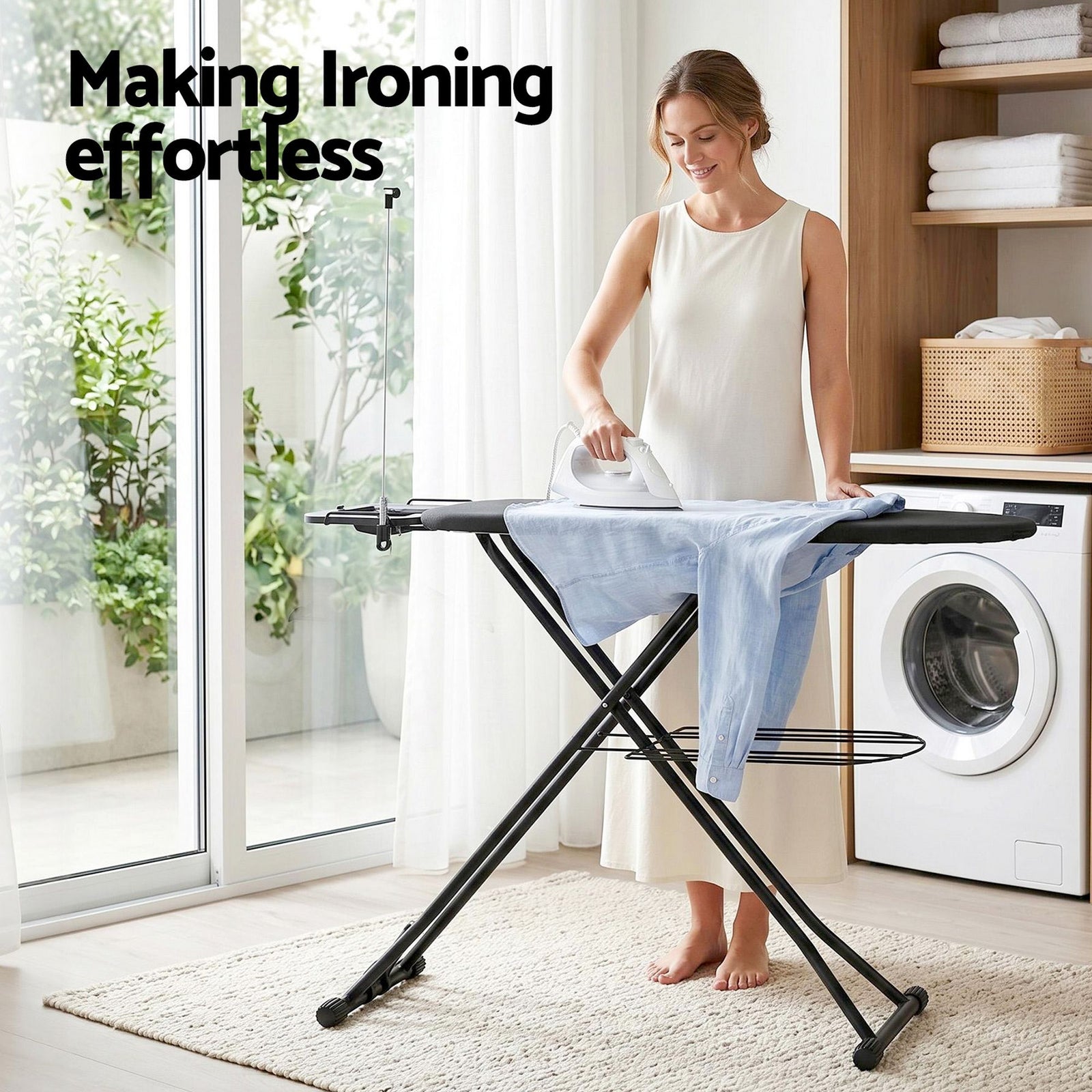 Foldable Ironing Board – Heavy‑Duty Steel, Mesh Base, 7‑Level Height, 20kg