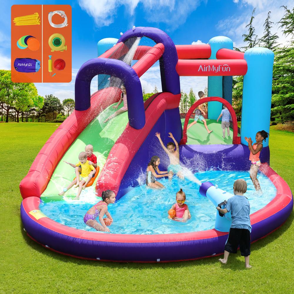 Inflatable Water Slide Bounce House 6 Play Zones