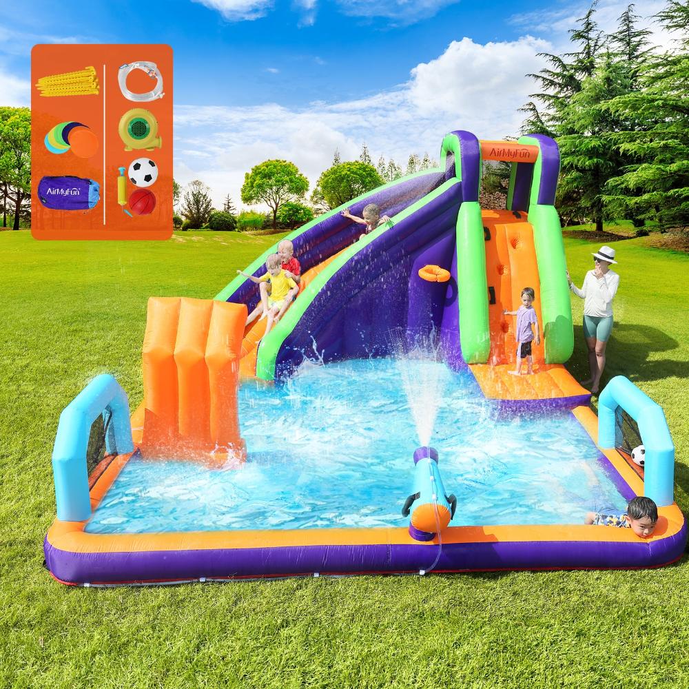 Inflatable Water Slide Bounce House 7 Play Zones