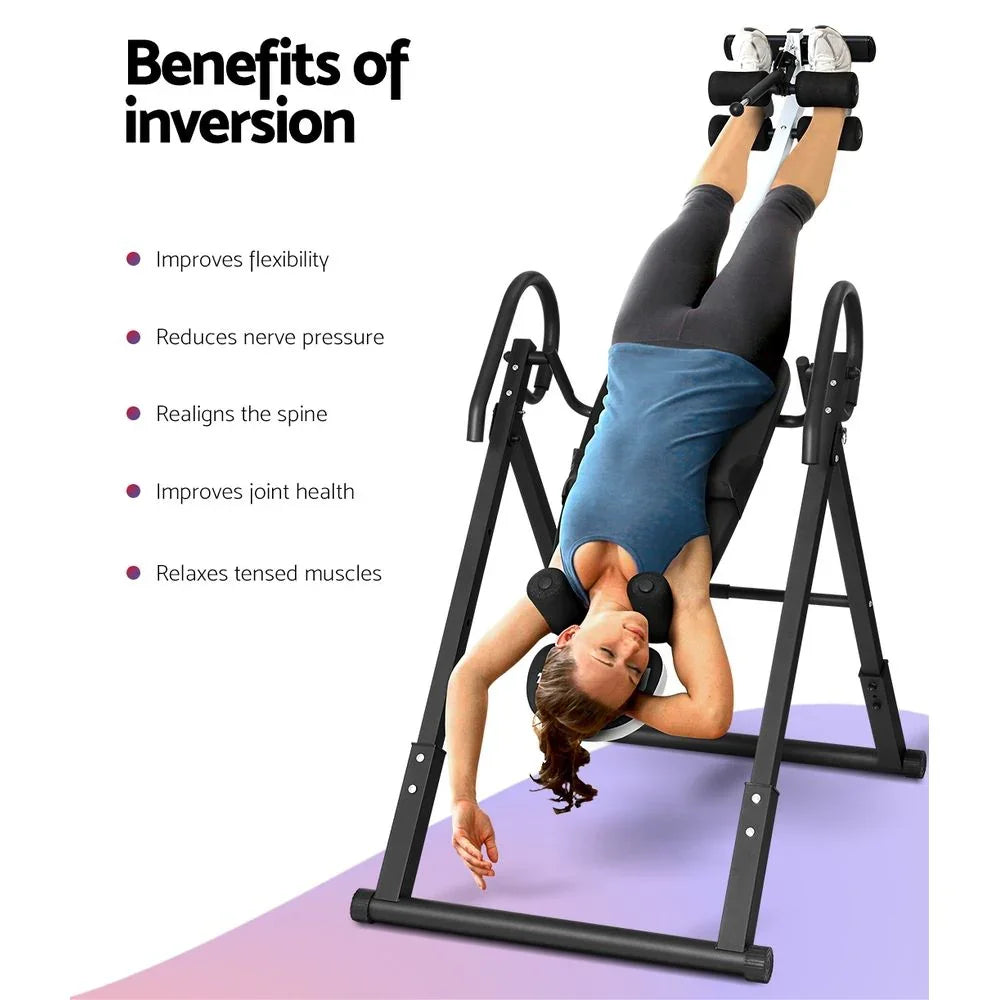 Inversion Table – Gravity Back Stretcher 180° Foldable Home Gym Grey