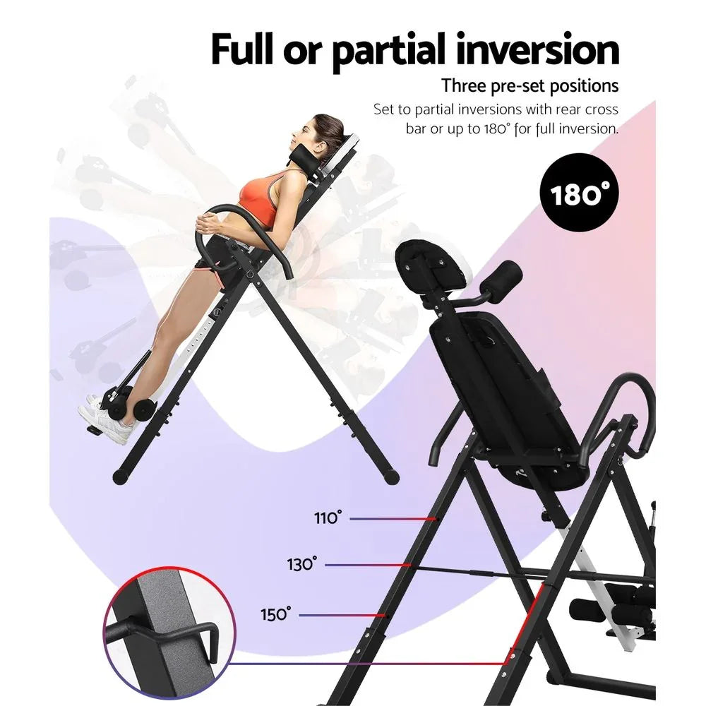 Inversion Table – Gravity Back Stretcher 180° Foldable Home Gym Grey