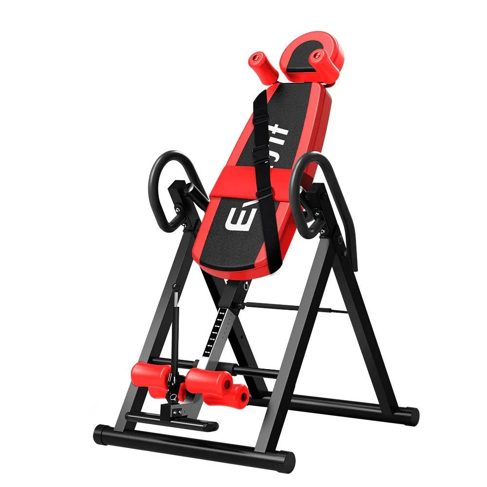 Inversion Table 180° – Foldable Back Stretcher 120kg Capacity Red/Black