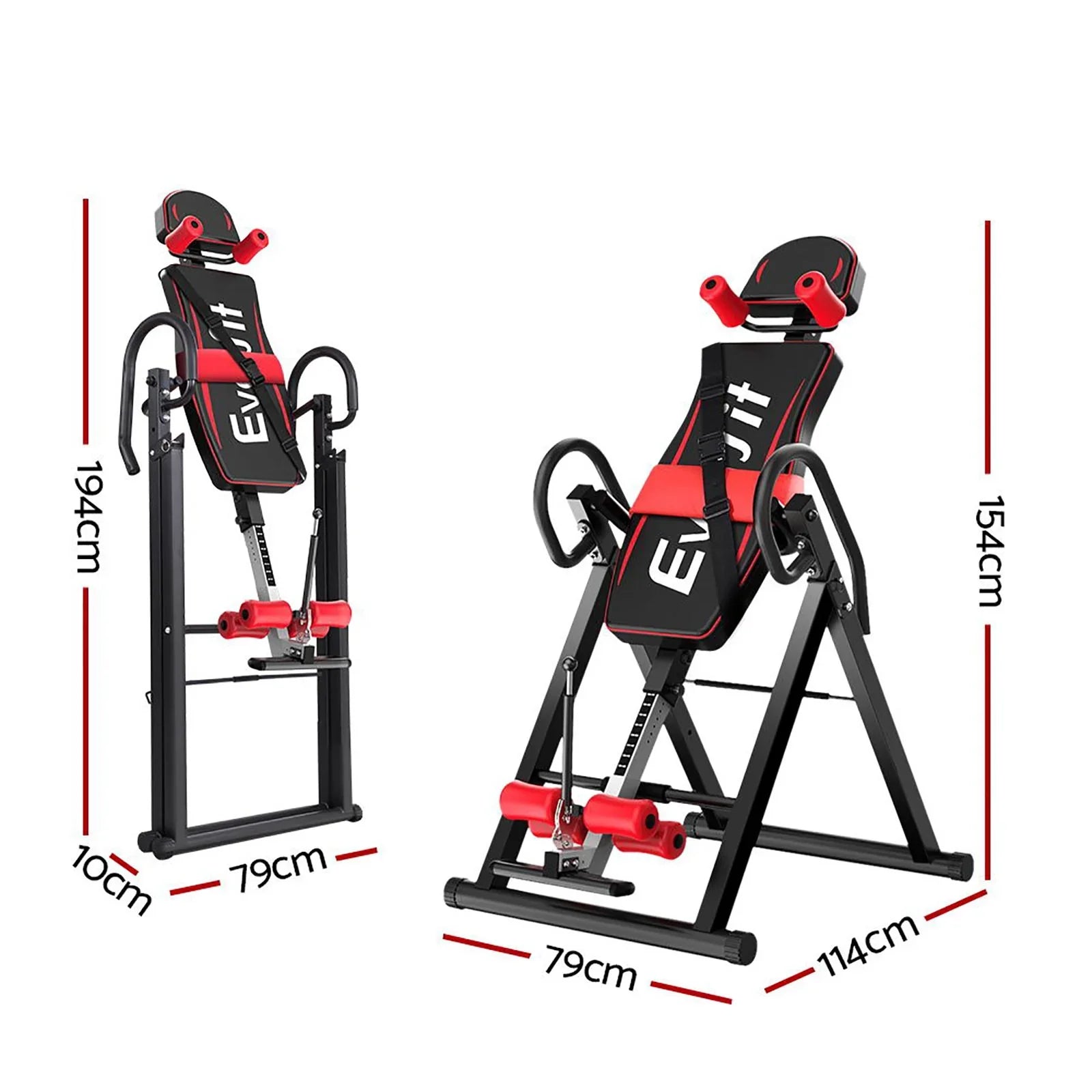 Inversion Table 180° Foldable 120kg Capacity Back Stretcher Home Gym Black
