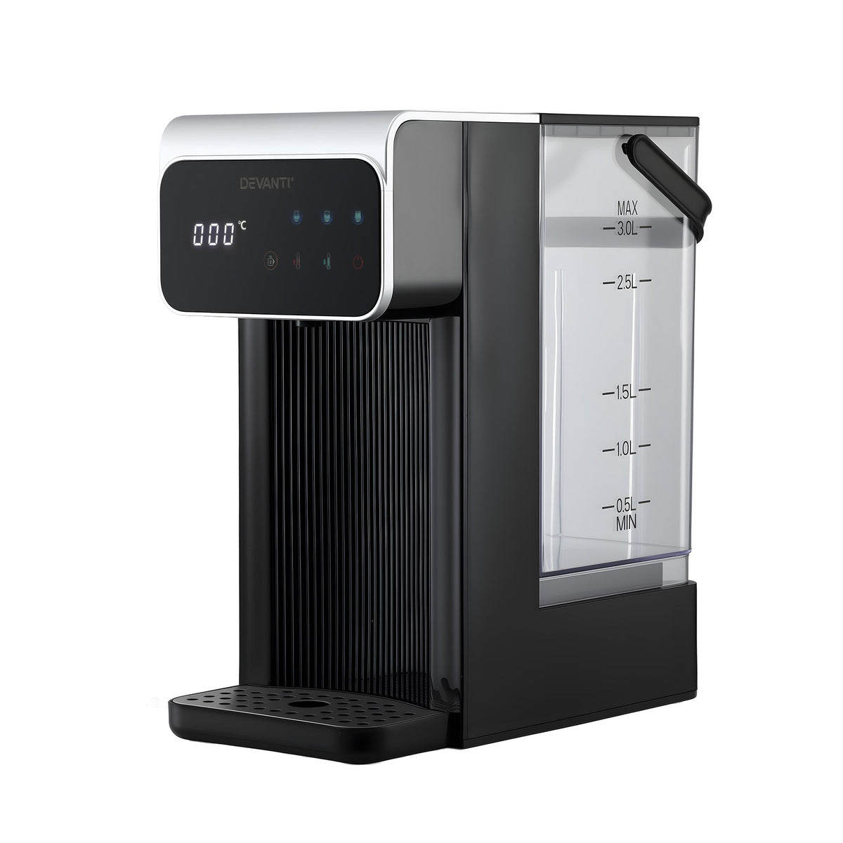 Devanti 3L Instant Hot Water Dispenser 2400W, 8 Temp Touch Control Kettle, Black