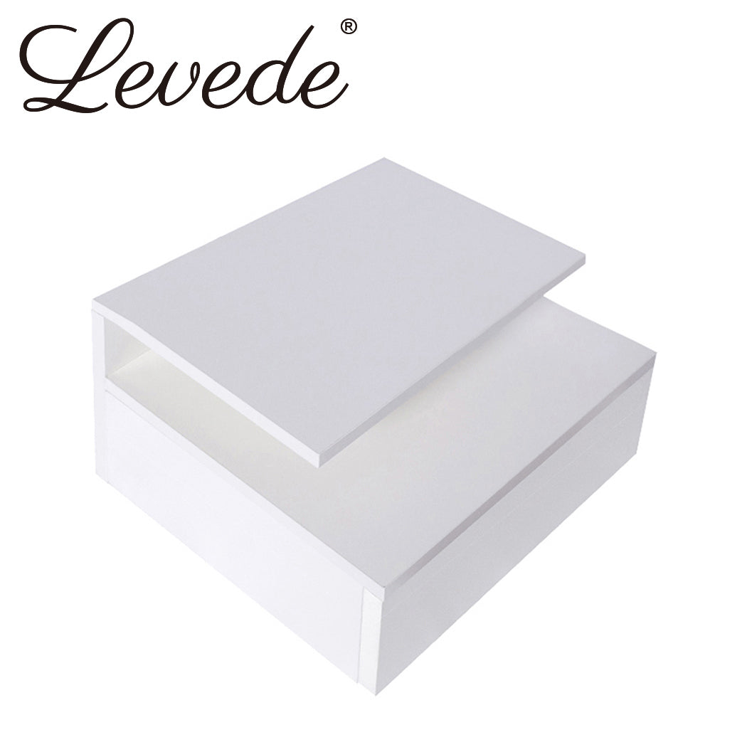 Levede 2x Bedside Tables Side Table White-1864183566716506112