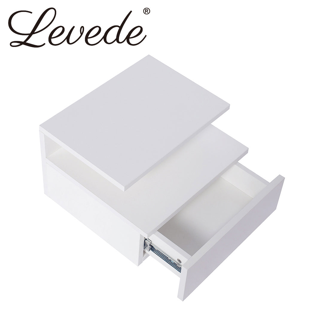 Levede 2x Bedside Tables Side Table White-1864183566716506113