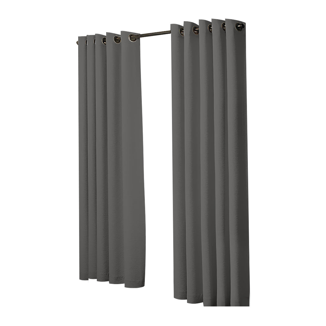 2x Blockout Curtains Panels 3 Layers Charcoal-1864183262361030657