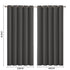 2x Blockout Curtains Panels 3 Layers Charcoal-1864183262361030658