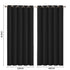 2x Blockout Curtains Panels 3 Layers Black-2029387284071190530
