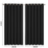 2x Blockout Curtains Panels 3 Layers Black-2029387284603867138