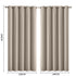 2x Blockout Curtains Panels 3 Layers Beige-2018816697192026114