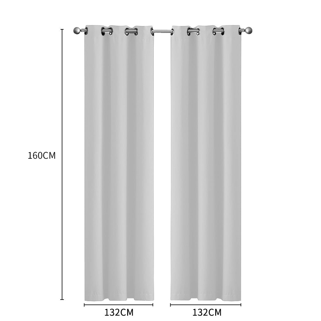 2x Blockout Curtains Panels 3 Layers Grey-2018816667764789250