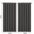 2x Blockout Curtains Panels 3 Layers Charcoal-2029387284784222210