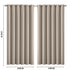 2x Blockout Curtains Panels 3 Layers Beige-2065254605314461698