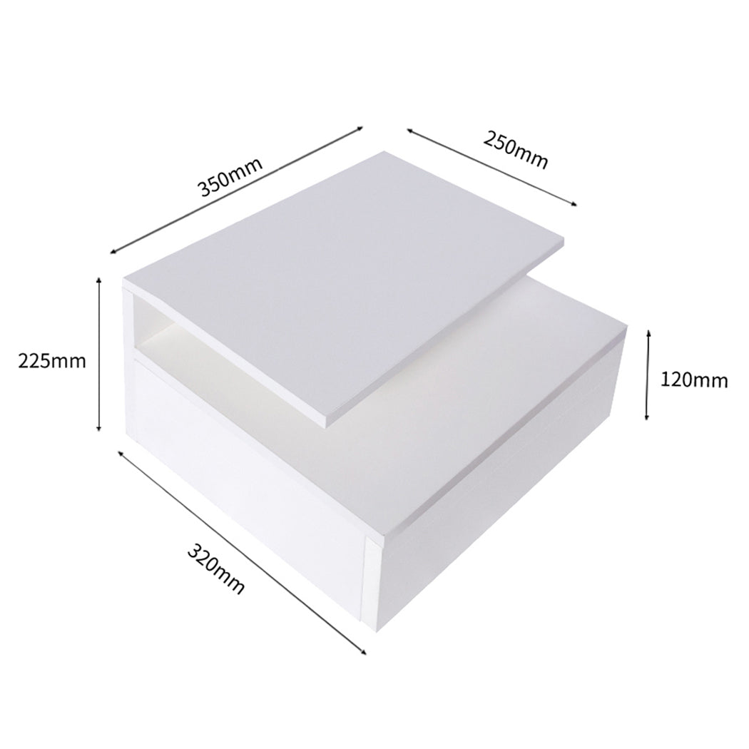 Levede 2x Bedside Tables Side Table White-2018816803966423042