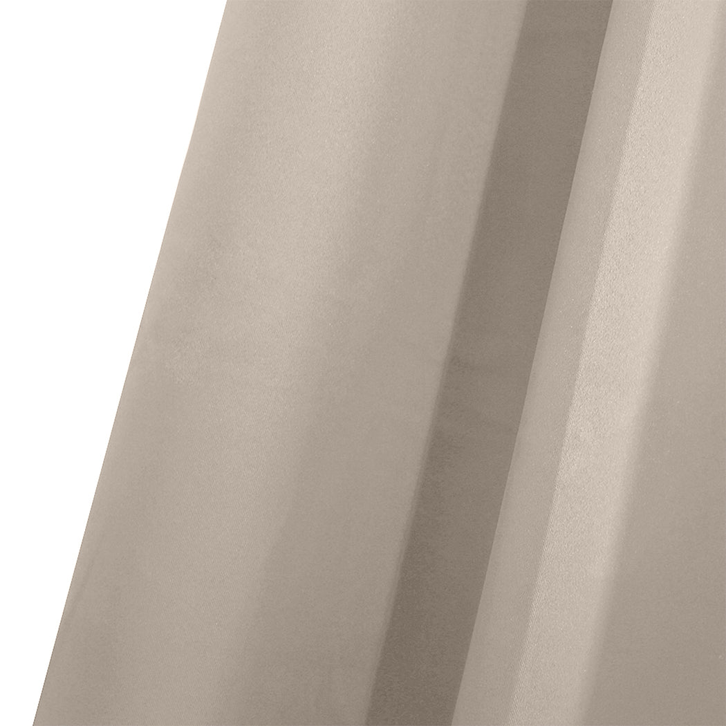 2x Blockout Curtains Panels 3 Layers Beige-2018816697192026115