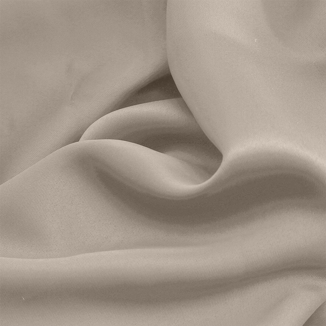 2x Blockout Curtains Panels 3 Layers Beige-1864183263535435780