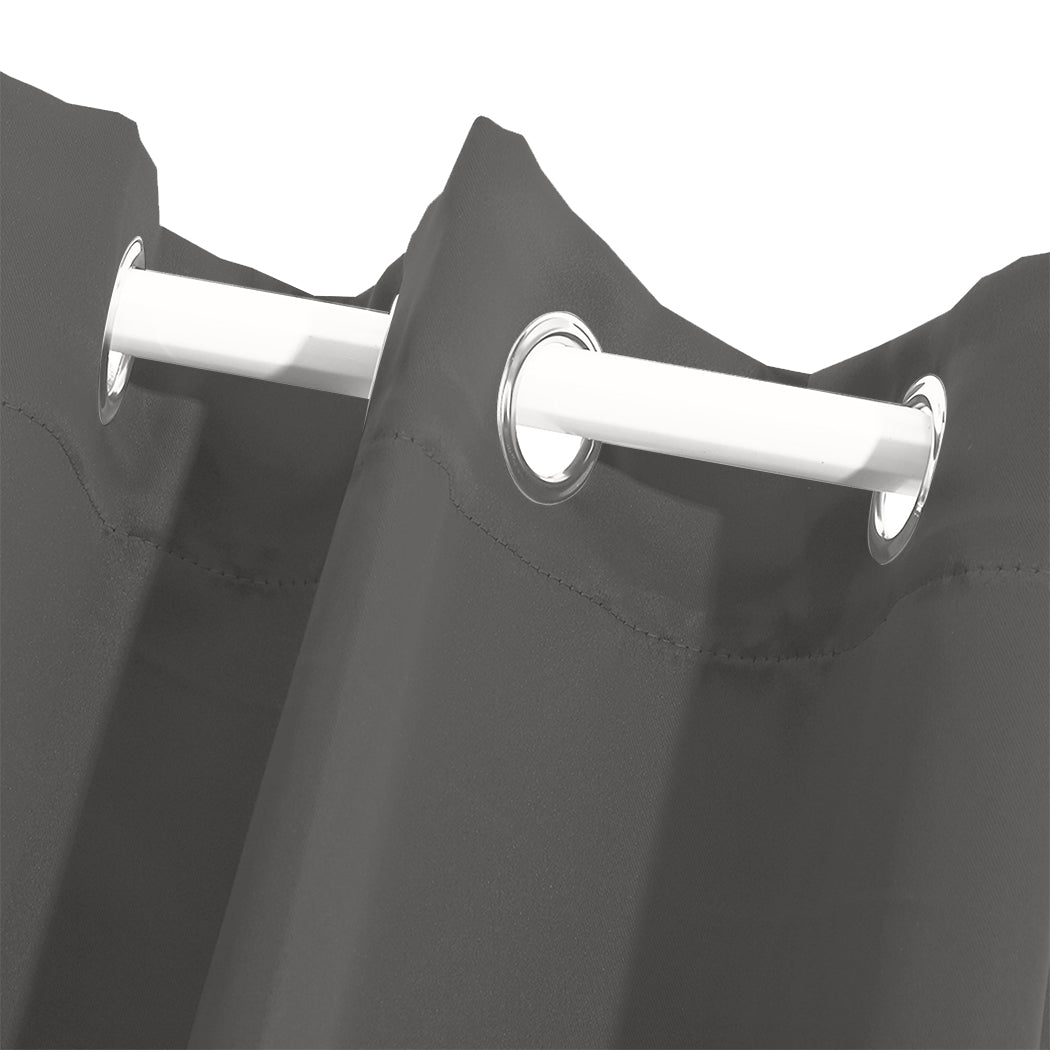 2x Blockout Curtains Panels 3 Layers Charcoal-1864183262361030661