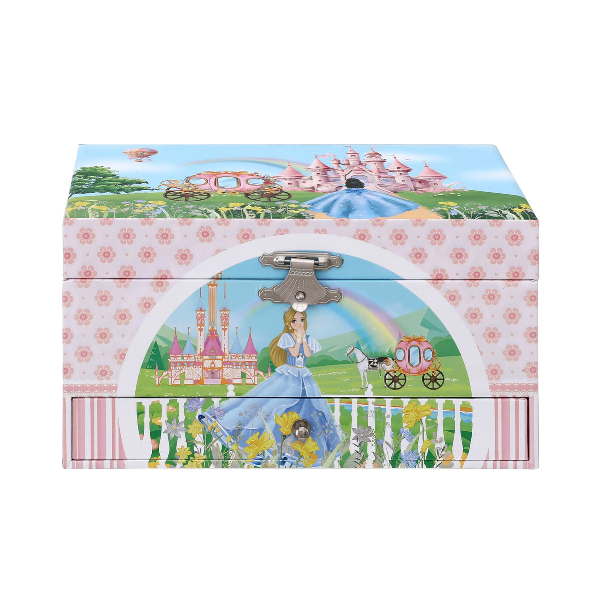 Keezi Kids Musical Jewellery Box with Mirror & Drawer Pink Princess Girls Gift