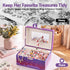 Keezi Kids Musical Jewellery Box with Mirror Purple Unicorn Wind-Up Girls Gift