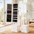 Artiss Lockable Jewellery Armoire with Mirror 154cm Freestanding Cabinet White