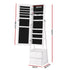 Artiss Lockable Jewellery Armoire with Mirror 154cm Freestanding Cabinet White