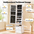 Artiss Lockable Jewellery Armoire with Mirror 154cm Freestanding Cabinet White