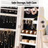 Artiss Lockable Jewellery Armoire with Mirror 154cm Freestanding Cabinet White