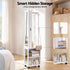 Artiss Lockable Jewellery Cabinet, Mobile Frameless Mirror, White