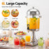 8L Beverage Juice Dispenser Tap Ice Tube Single Drip Tray
