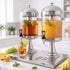 16L Dual Tank Juice Dispenser Drink Beverage Server Ice Tubes