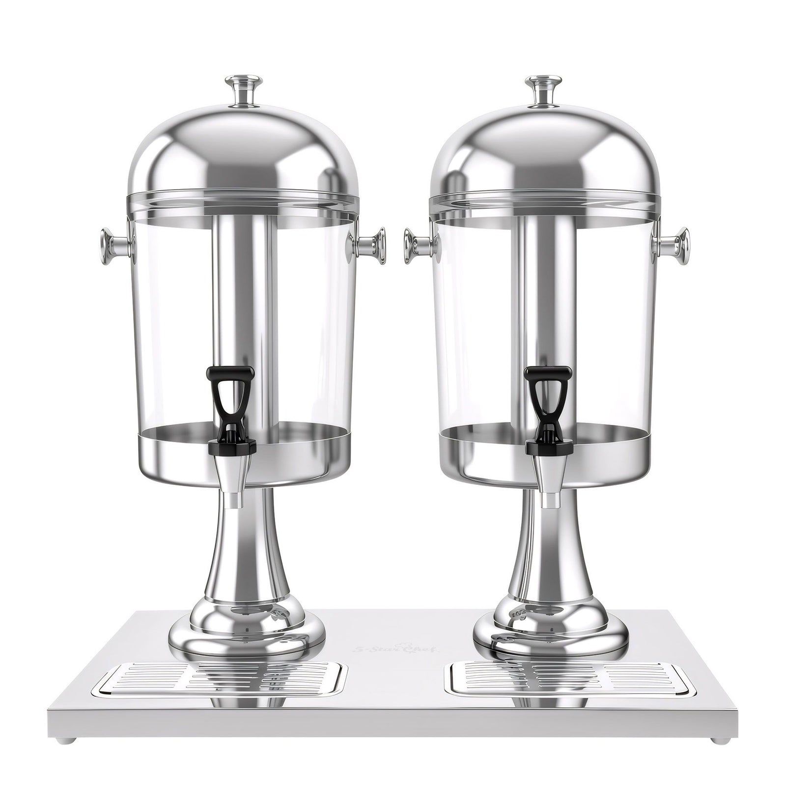 16L Dual Tank Juice Dispenser Drink Beverage Server Ice Tubes