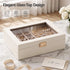 Embellir 2 Layer Jewellery Box with Clear Lid, Ring & Earring Organiser, White